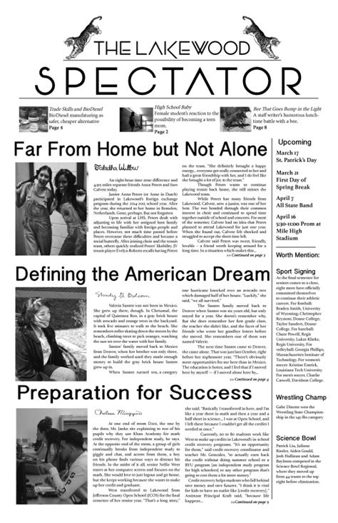 school newspaper examples