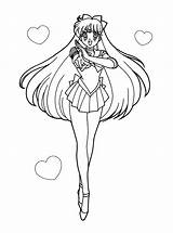Coloring Sailor Pages Moon Venus Sailormoon Printable sketch template