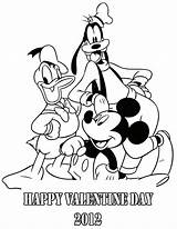 Coloring Disney Pages Valentine Cartoon Happy Printable Characters Mickey Mouse Sheets Donald Color Halloween Duck Goofy Sheet Clubhouse Cute Print sketch template