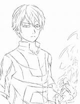 Coloring Todoroki Pages Anime Printable Popular sketch template