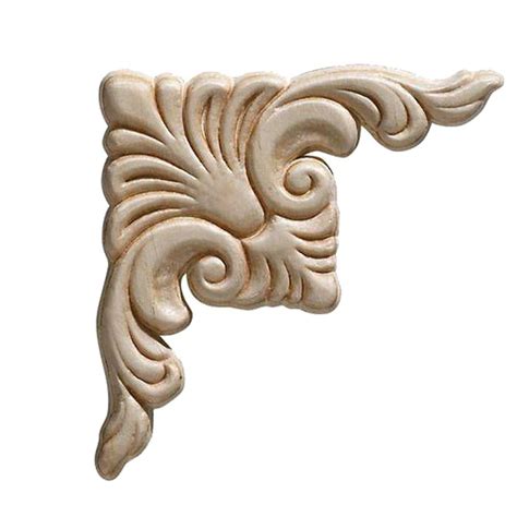 birch acanthus corner onlay ornament moulding fireplace mantels furniture wood ebay
