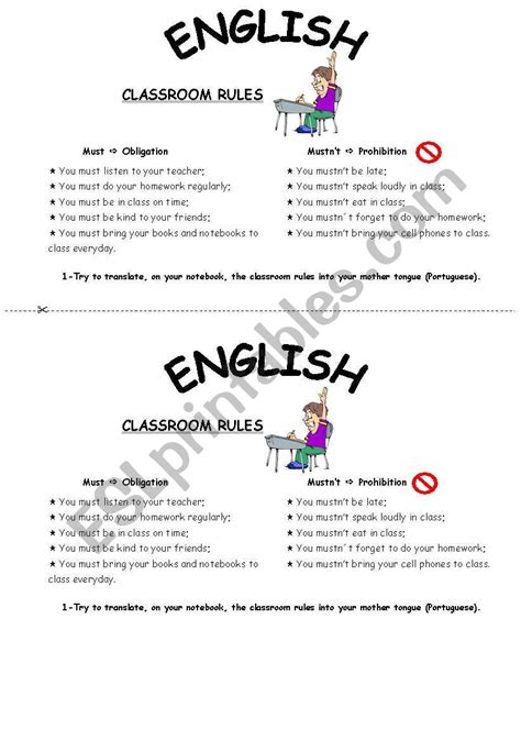 classroom rules esl worksheet  isab