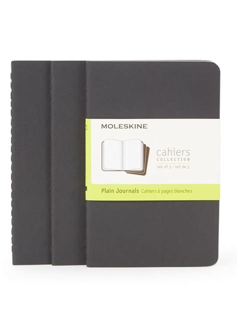 moleskine cahiers blanco notitieboek set van  zwart de bijenkorf
