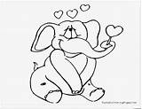 Coloring Pages Valentine Elephant Alphabet Valentines Animal Kids Realisticcoloringpages Printable sketch template