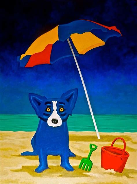 blue dog beach day blue dog art blue dog painting blue dog