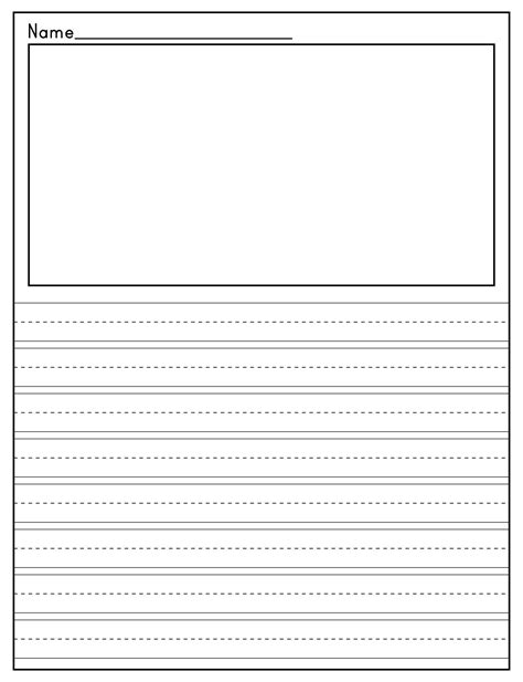 printable kindergarten writing paper  picturebox primary writing