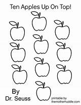 Apples Apple Coloring Pages Preschool Top Ten Seuss Dr Printable Activities Color Craft Printables Print Kids Crafts Kindergarten Drawing Book sketch template