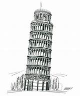 Torre Pisa Inclinada Colorear sketch template