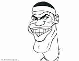 Lebron James Coloring Pages Caricature Printable Kids Clipartmag Drawing Print sketch template