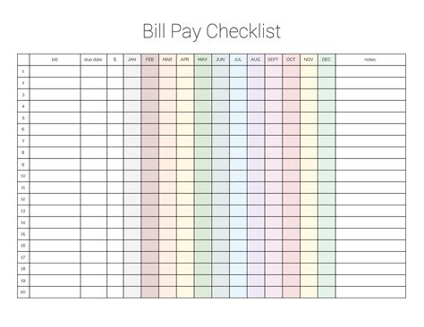 template  bills due monthly calendar template printable