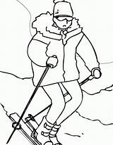 Coloring Winter Pages Sports Printable Sport Skiing Ink Color Kids Getdrawings Getcolorings sketch template