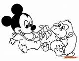 Coloring Disney Pages Baby Characters Mickey Babies Disneyclips Printable Ape Popular sketch template