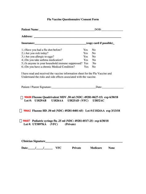 Flu Vaccine Form Fill Out And Sign Online Dochub