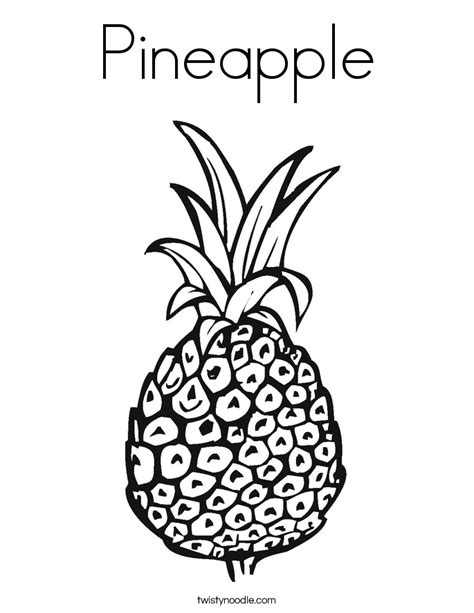 pineapple coloring page twisty noodle