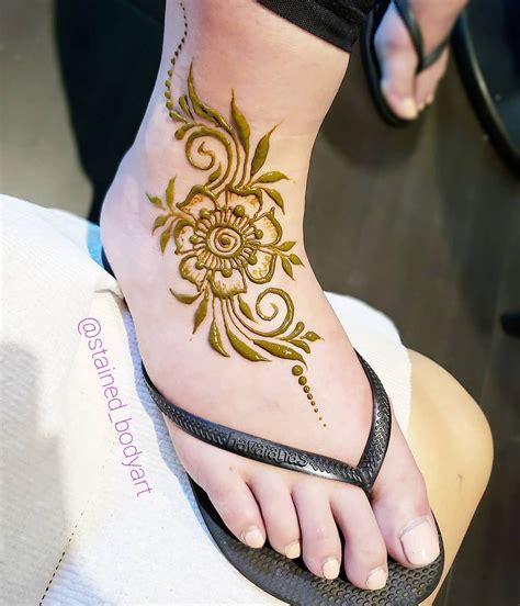 Henna Style Tattoo On Foot Kaata