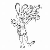 Judy Hopps Waitress Stressed sketch template