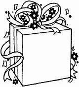 Birthday Coloring Pages Present Gift Christmas sketch template