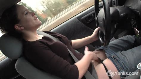 sexy lou driving and rubbing her wet pussy redtube