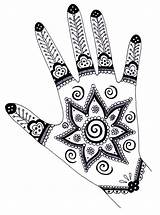 Henna Hand Mandala Tattoo Designs Mehndi Tattoos Drawing Hands Patterns Mandalas Fun Coloring Pages Pattern Colouring Doodle Project Portrait Self sketch template