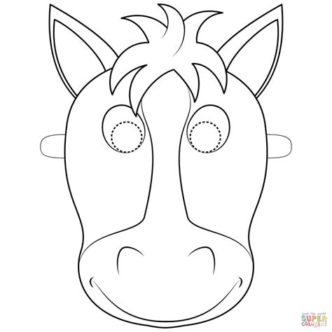 printable coloring pages intended  horse mask coloring pages