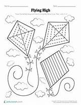 Diagonal Prewriting Kites sketch template