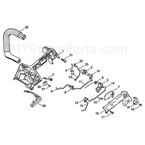stihl ms  chainsaw mst  parts diagram handle housing ms