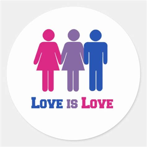 Bisexual Love Is Love Classic Round Sticker Zazzle