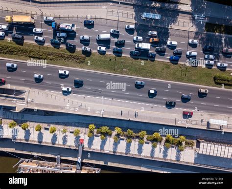 aerial drone photograph  traffic jam  metropolis city stock photo alamy