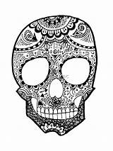 Zentangle Hipster Skull Redbubble sketch template