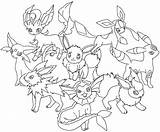 Coloring Pages Pokemon Eevee Evolutions Glaceon sketch template