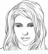 Coloring Pages Kesha Famous People Celebrity Drawings Coloringpagesforadult sketch template