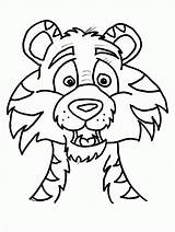 Tiger Coloring Face Clipart Clip sketch template