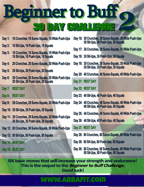 Beginner To Buff 2 30 Day Fitness Challenge My Healthy
