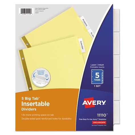 insertable big tab dividers  tab letter sierra office systems