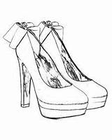 High Heel Coloring Shoe Pages Shoes Heels Drawing Heeled Getcolorings Getdrawings Color Template Sketch sketch template