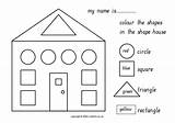 Shapes Shape House Color Worksheet Lesson Grade Planet 1st 3rd Curated Reviewed sketch template