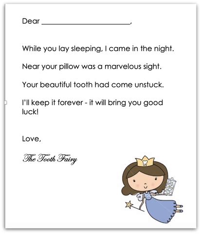 tooth fairy letter templates review hold  magic