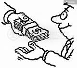 Cash Pay Bribe Tax Wage Cartoonstock sketch template
