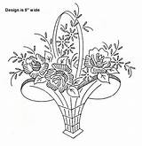 Embroidery Hand Flowers Patterns Flickr Baskets Flower Vintage Basket Lw Sew Explore sketch template