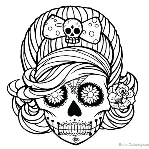 sugar skulls coloring pages  crown  printable coloring pages