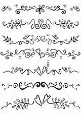 Dividers Whimsical Embellishments Flourishes Ornamental Vectorified sketch template
