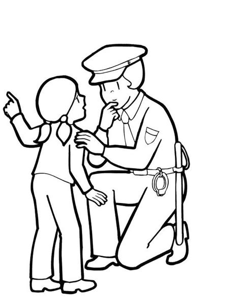 coloring pages kids coloring pages pictures   police woman print