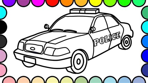 draw  color police car colouring pages vehicles