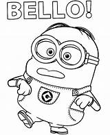 Coloring Bello Minion Topcoloringpages Minions Pages sketch template