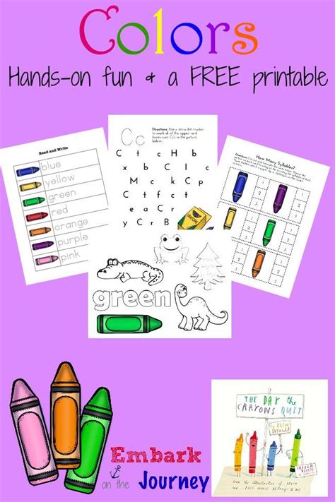 day  crayons quit book based printables  activities crayons