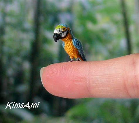 mini macaw parrot miniature amigurumi tiny macaw parrot