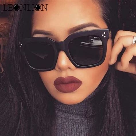 leonlion 2018 fashion square sunglasses women designer luxury man wome