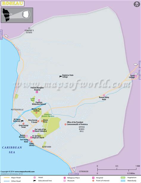 Roseau Map Roseau City Map