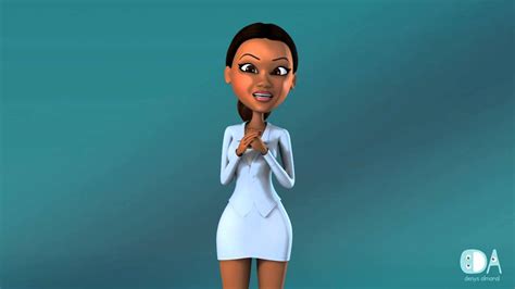 3d Cartoon Afro American Girl Talking Demo Youtube