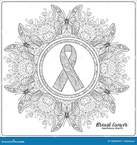 breast cancer awareness month decorative pink ribbon  decorati stock